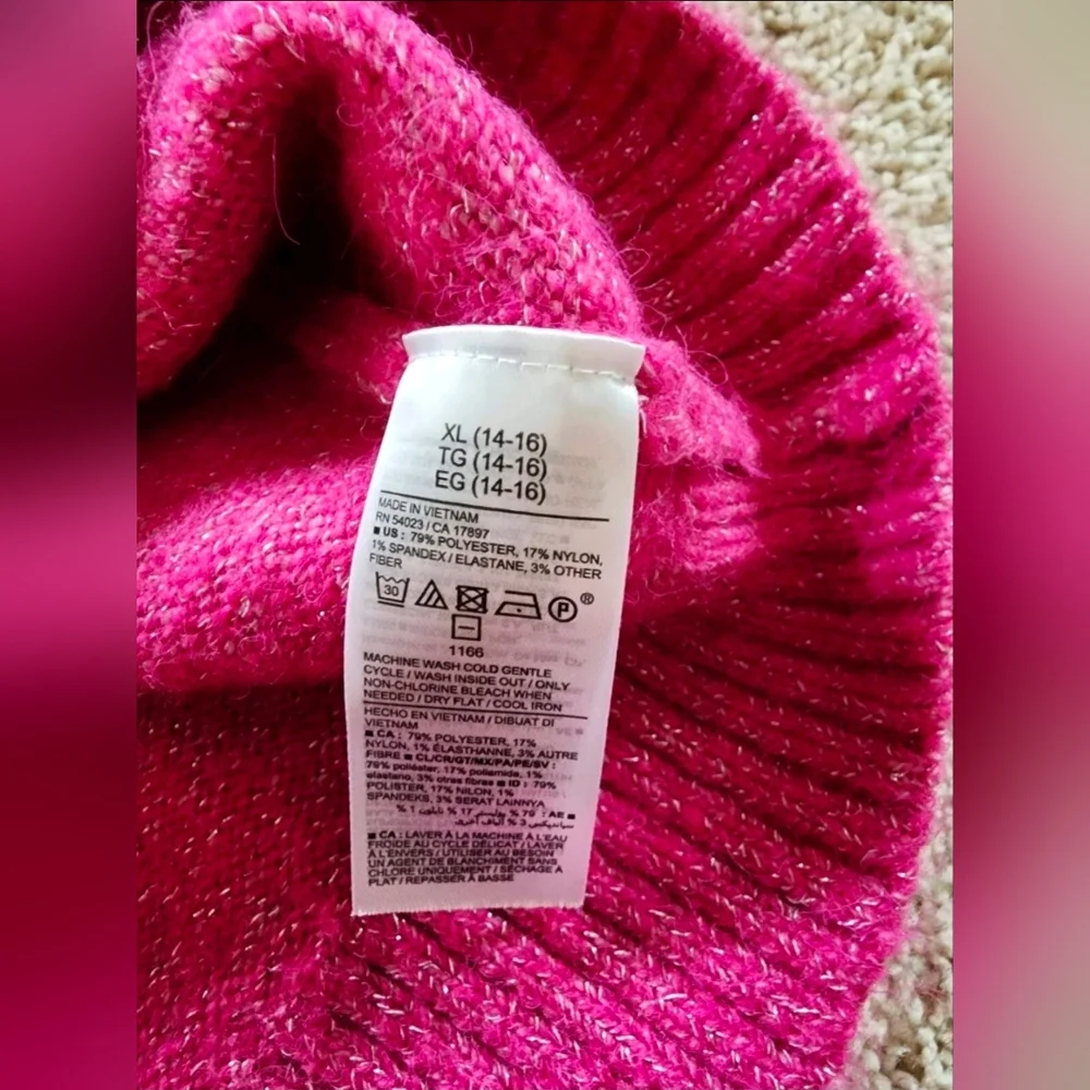 Old Navy Girls 14/16 Pink Sparkle Sweater